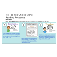 Remote Learning Reader's Response Choice Board with Graphic Organizers lInks