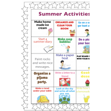 Summer Activities Choice board Bilingual